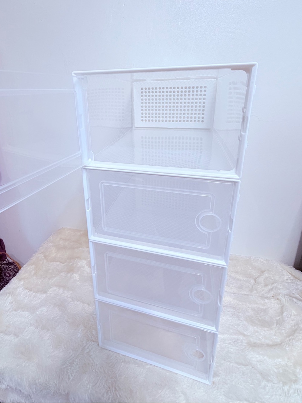 White Stackable 4-Drawer Home Storage Organizer - Picture 5 of 7